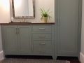 Custom Powder Room Vanity, Counter-top and Utility Cabinet
