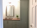 Custom Powder Room Vanity, Counter-top and Utility Cabinet