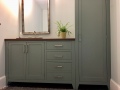 Custom Powder Room Vanity, Counter-top and Utility Cabinet