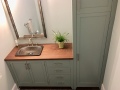 Custom Powder Room Vanity, Counter-top and Utility Cabinet